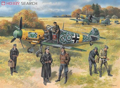 ICM German Bf 109F-2 Fighter (with Pilot &amp; Ground Crew) (Plastic model) hình ảnh 2