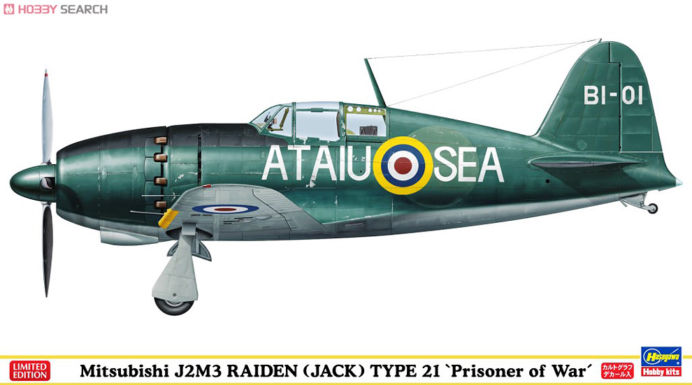Hasegawa Mitsubishi J2M3 Raiden (Jack) Type21 `Prisoner of War` (โมเดลพลาสติก) รูปภาพ 2
