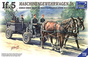 Riich Model IF.5 Maschinengwehrwagen 36 German Horse Drawn MG Wagon With Zwillingslafette 36 (3 Figures) Bild 1
