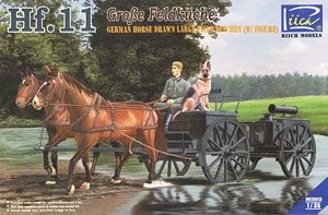Riich Model German HF.11 Horse-Drawn Carriage Large Field Kitchen Horse + Soldier &amp; Dog