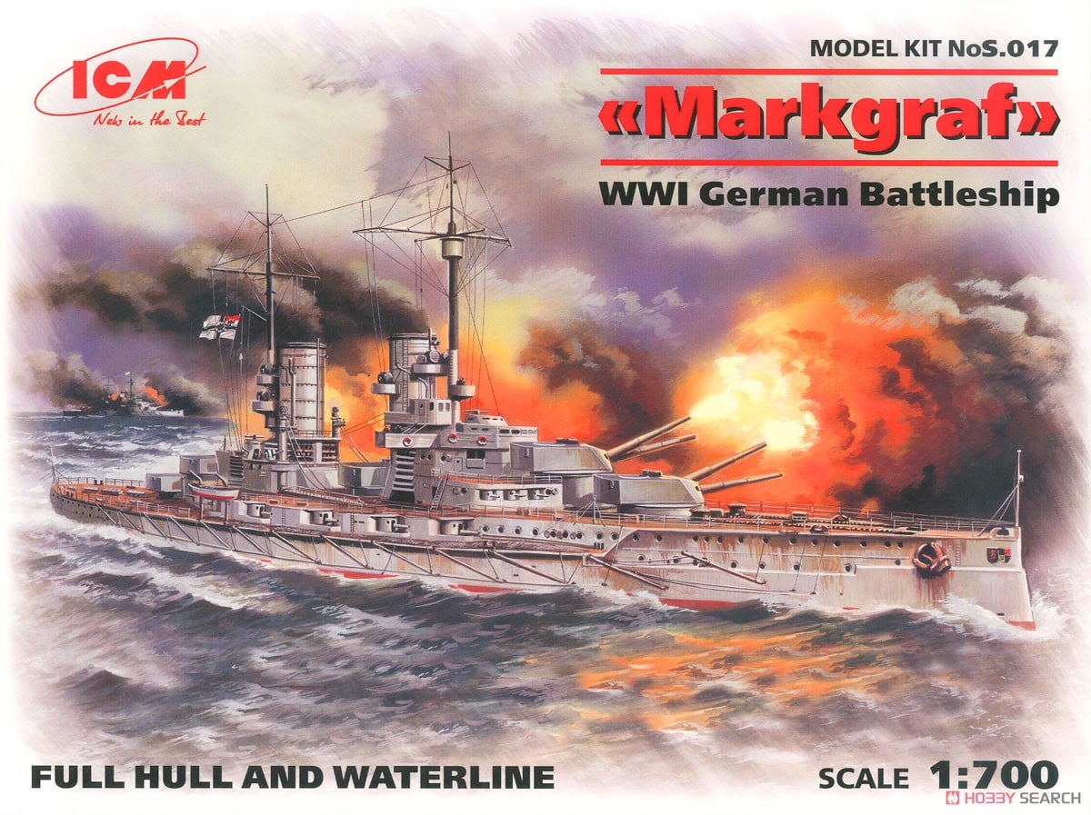 ICM Markgraf (full hull &amp; waterline) WWI German Battleship gambar 2