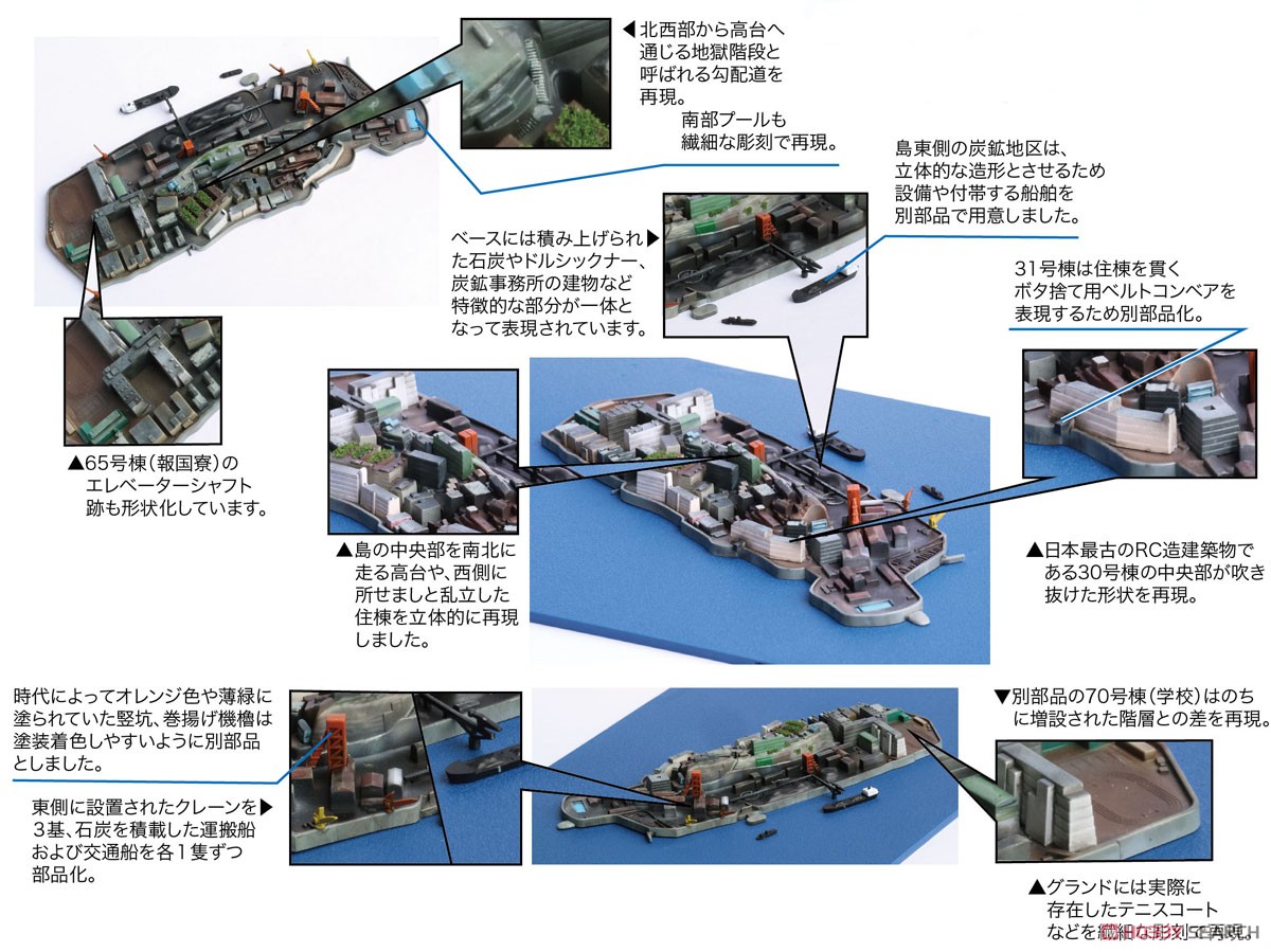 Fujimi Gunkanjima (Hashima Island) (Plastic model) image 4