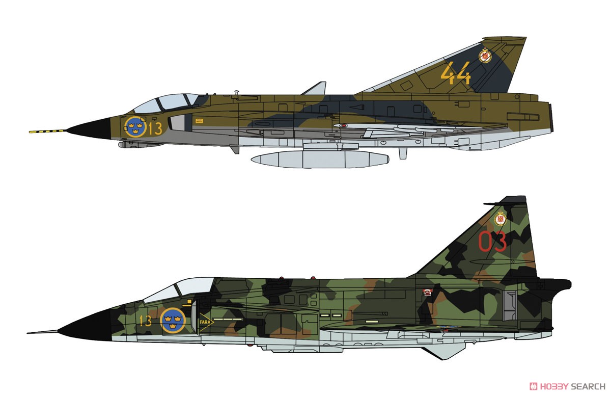 Hasegawa J35J 드래켄 & SH37 비겐 'F13 비행대' (2개 세트) (플라스틱 모형) 이미지 3