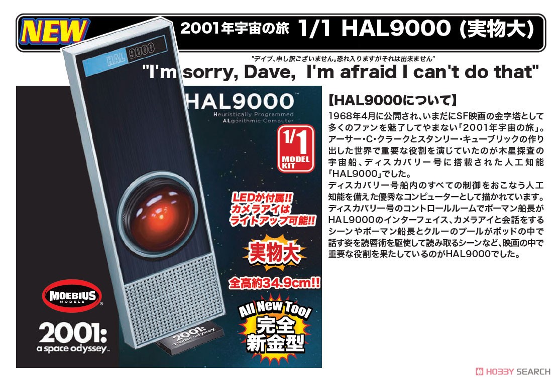 Moebius Models 2001 스페이스 오디세이 1/1 HAL9000 (프라모델) 이미지 5
