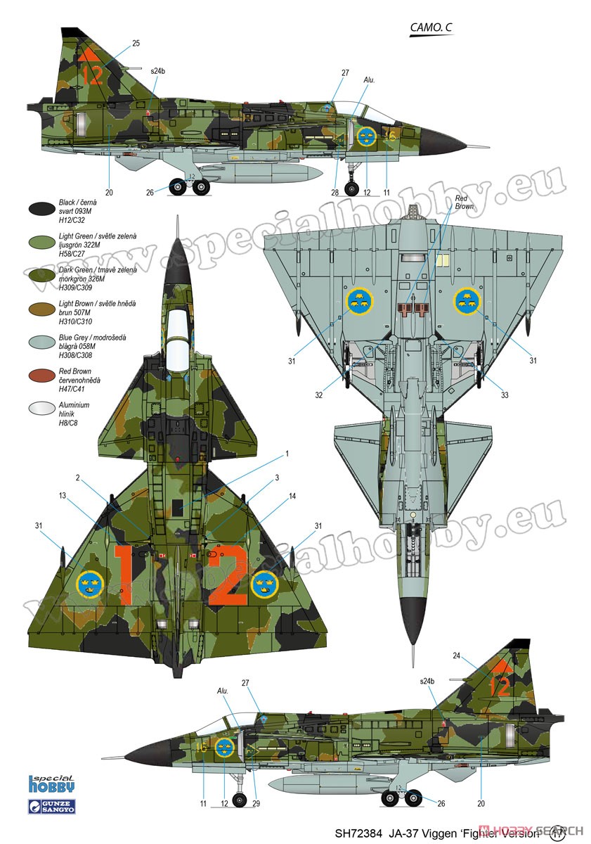Special Hobby Saab JA-37 Viggen Fighter (Plastic model) gambar 7