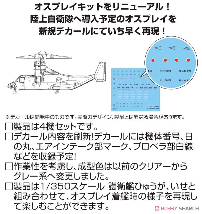 Fujimi JGSDF Osprey (V-22) (Set of 4) (Plastic model) image 3