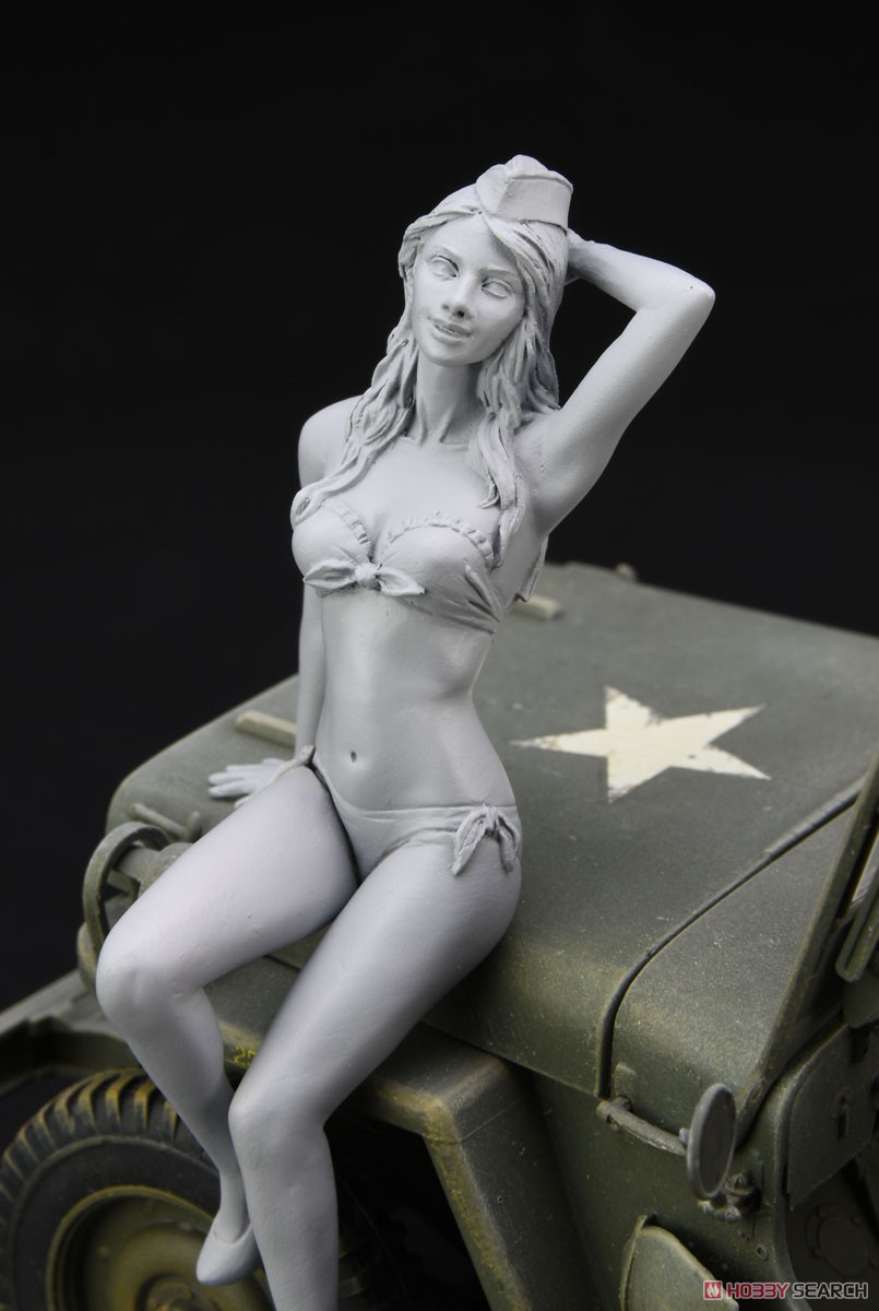 Hasegawa รถบรรทุก 1/4 ตัน 4x4 พร้อมฟิกเกอร์สาวผมบลอนด์ (โมเดลรถ) รูปภาพ 3