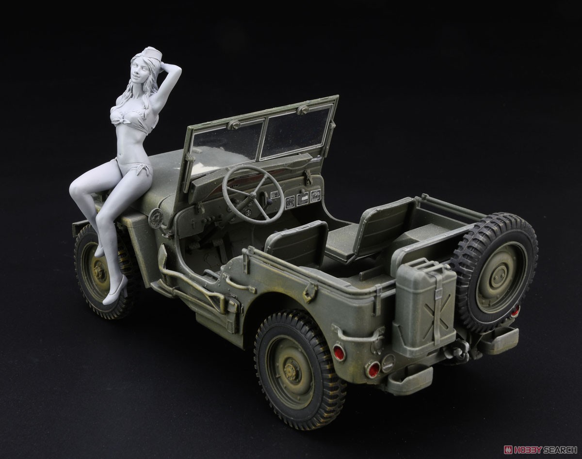 Hasegawa รถบรรทุก 1/4 ตัน 4x4 พร้อมฟิกเกอร์สาวผมบลอนด์ (โมเดลรถ) รูปภาพ 4
