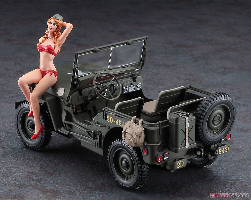Hasegawa รถบรรทุก 1/4 ตัน 4x4 พร้อมฟิกเกอร์สาวผมบลอนด์ (โมเดลรถ) รูปภาพ 5
