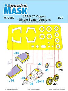 CMK SAAB 37 Viggen Single Seater Mask (for Special Hobby) (Plastic model) image 1