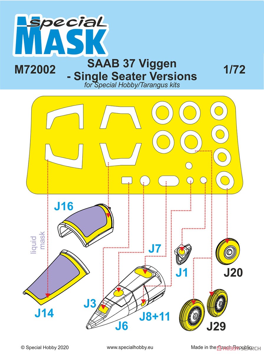 CMK SAAB 37 Viggen Single Seater Mask (for Special Hobby) (Plastic model) image 3