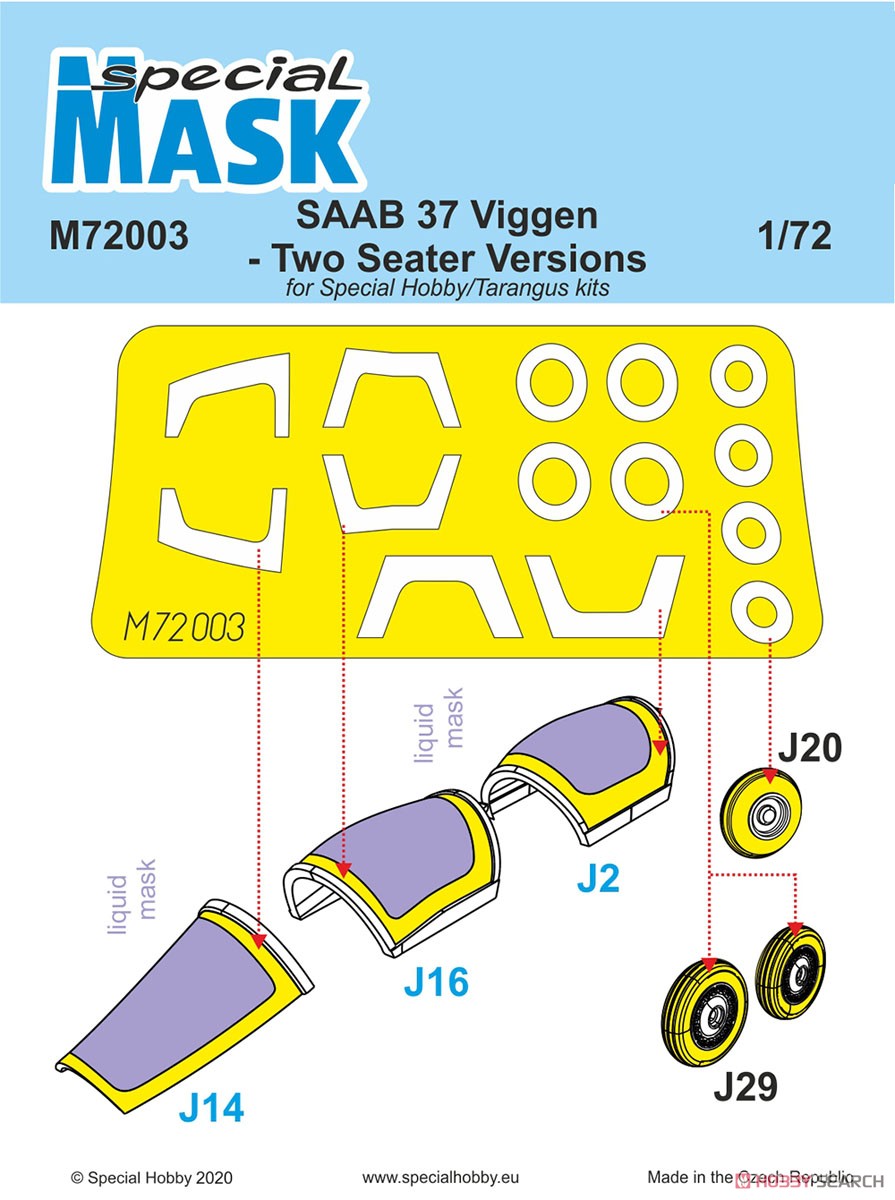 CMK SAAB 37 Viggen Two Seater Mask (for Special Hobby) Bild 3