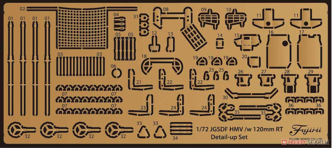 Fujimi Genuine Photo-Etched Parts for JGSDF Heavy Mortar Tractor/Mortier 120mmRT Bild 4