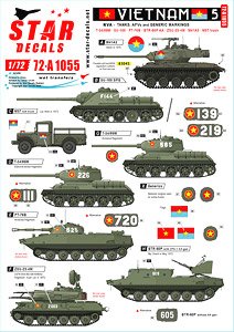 Star Decals Vietnam # 5. NVA North Vietnamese Tanks and AFVs Markings. (Decal)