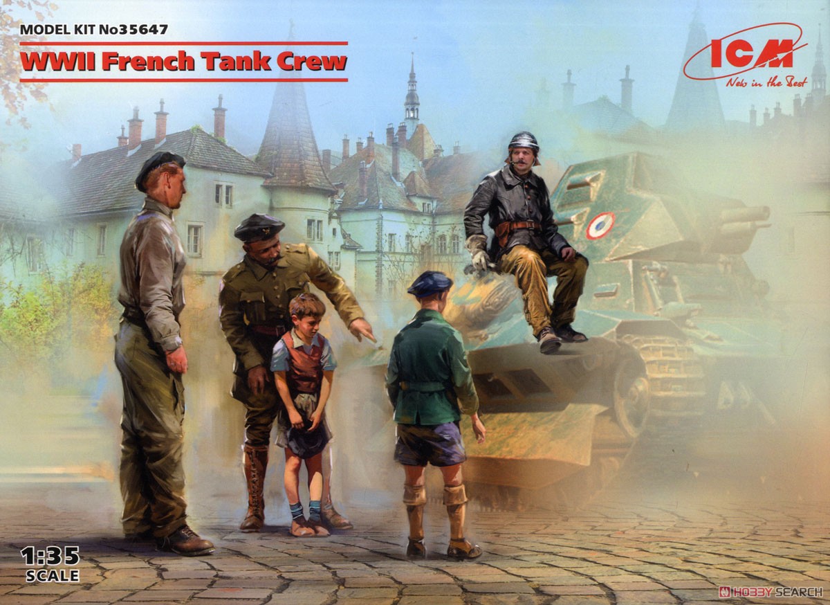 ICM WWII Frebch Tank Crew (Plastic model) gambar 2