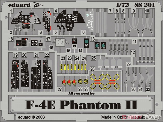 Eduard Zoom Etched Parts for F-4E (for Hasegawa) (Plastic model) Bild 2
