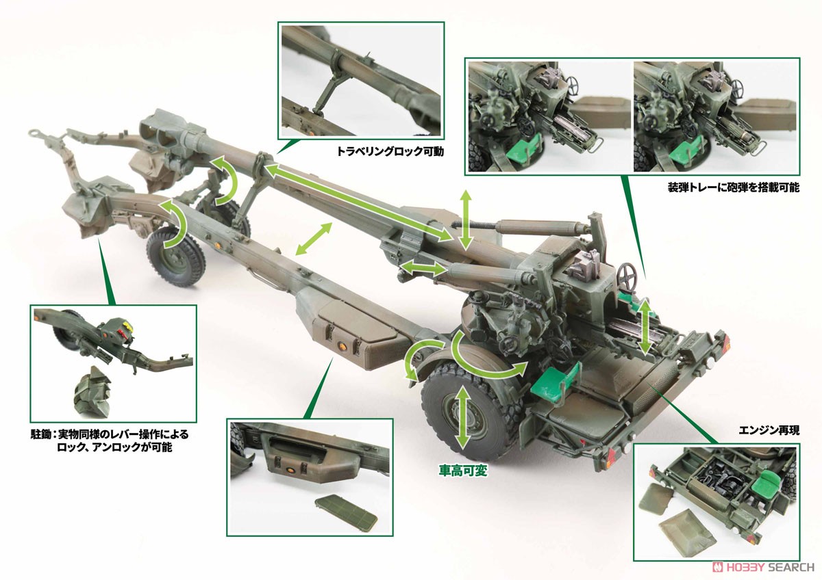 Hobby Japan 陸上自衛隊 155mmりゅう弾砲 FH-70 (プラモデル) 画像 5