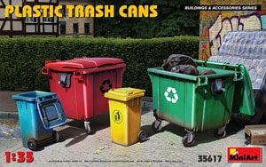 Mini Art Plastic Trash Cans (Set of 4) (Plastic model)