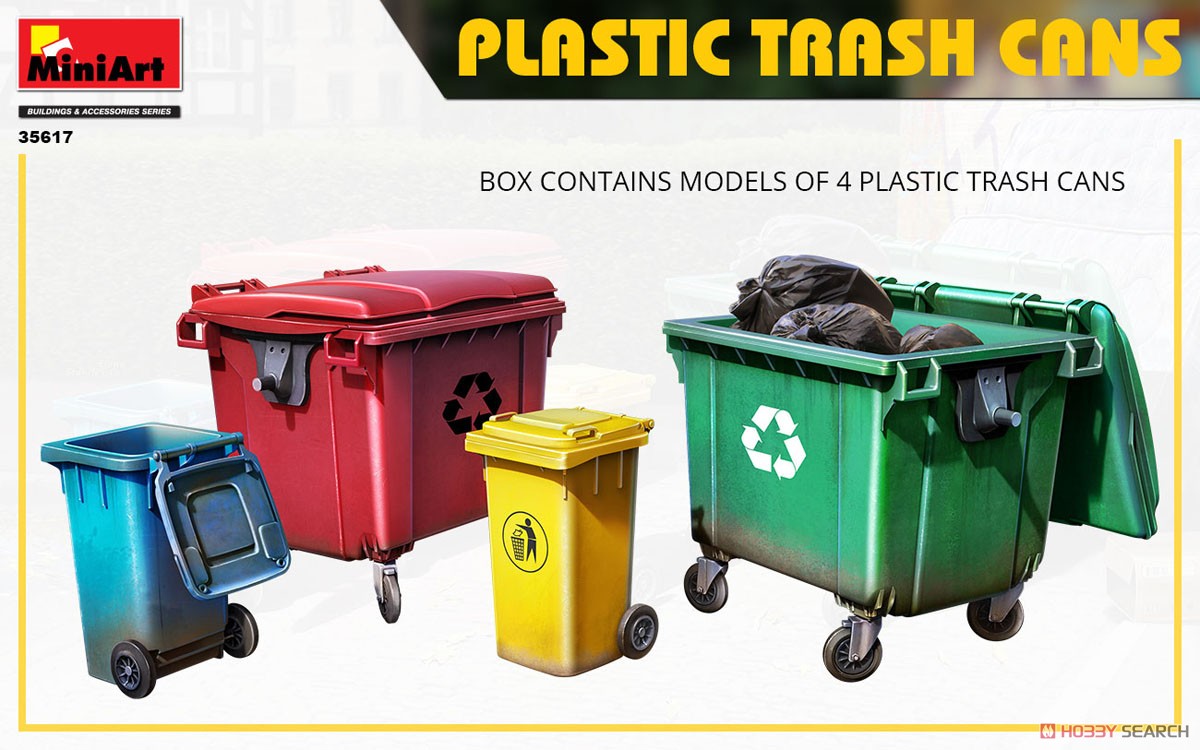Mini Art Plastic Trash Cans (Set of 4) (Plastic model) Bild 3