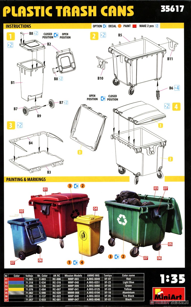 Mini Art Plastic Trash Cans (Set of 4) (Plastic model) Bild 7