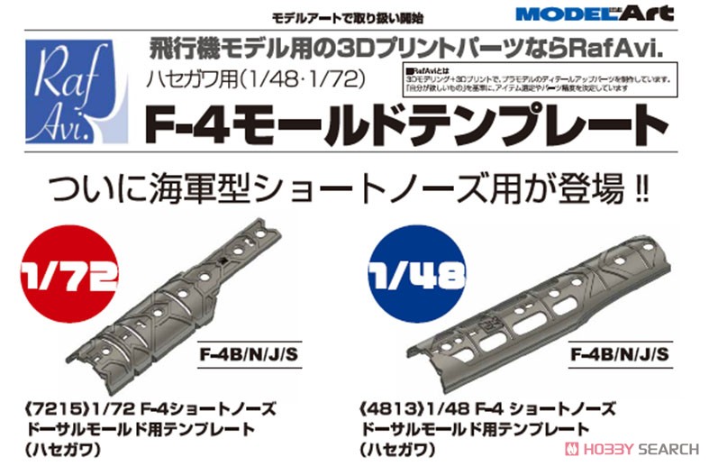 Model Art Rückenform-Schablone für F-4 Short Nose (für Hasegawa) (Plastikmodell) Bild 4