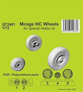 CMK Mirage IIIC Wheels (for Special Hobby) (Plastic model) image 1