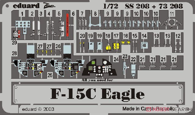 Eduard F-15C용 줌 에칭 파츠 (하세가와용) (프라모델) 이미지 2