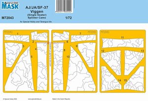 Special Hobby AJ/JA/SF-37 Viggen (Single Seater) Splinter Camo Mask (for Special Hobby) (Plastic model)