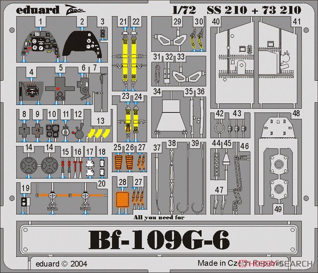 Eduard Zoom Etched Parts for Bf109G-6 (for Hasegawa) รูปภาพ 2