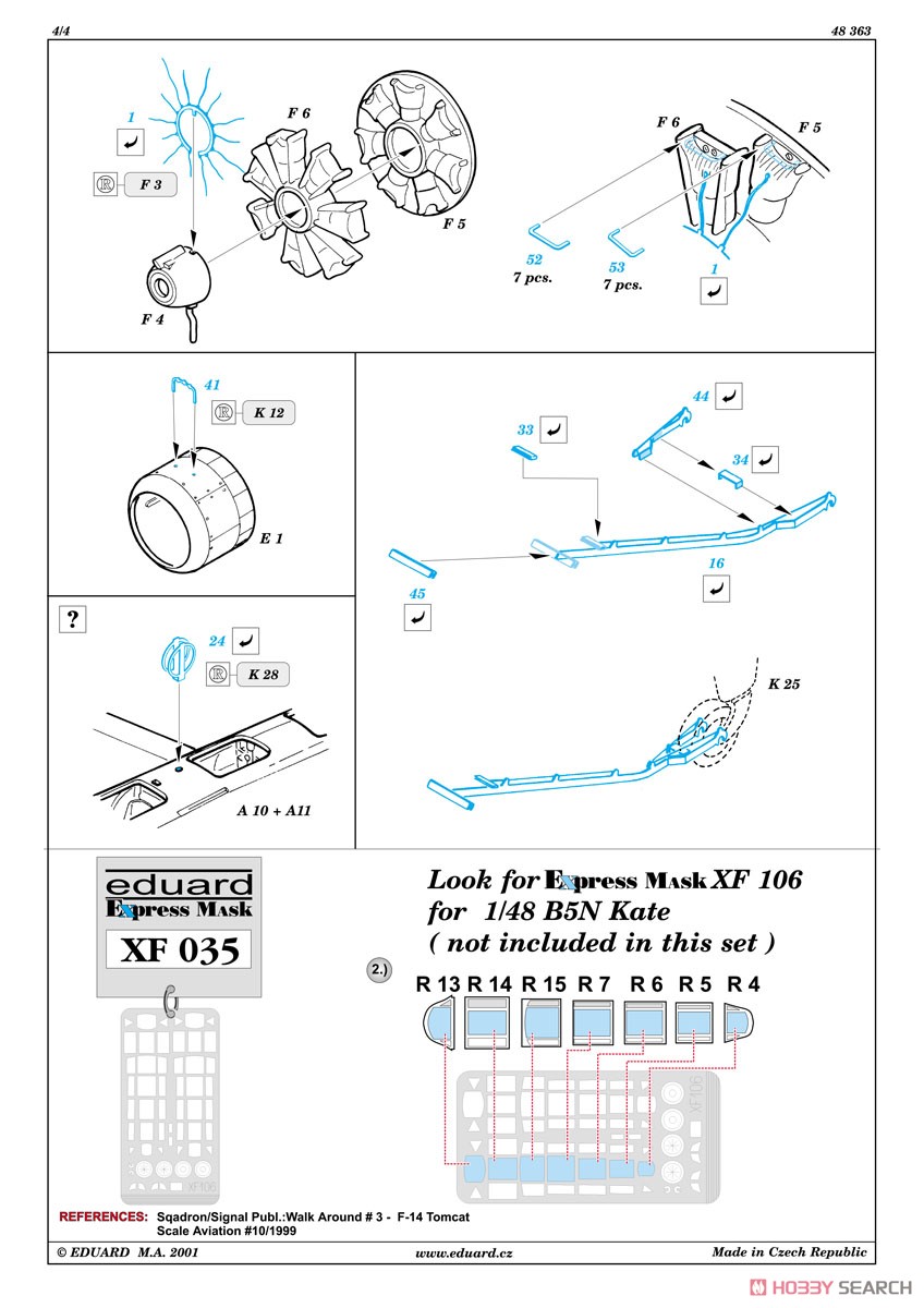 Eduard Photo Etched Parts for B5N2 Type97 Kate Model3 (for Hasegawa) (Plastic model) imagen 7