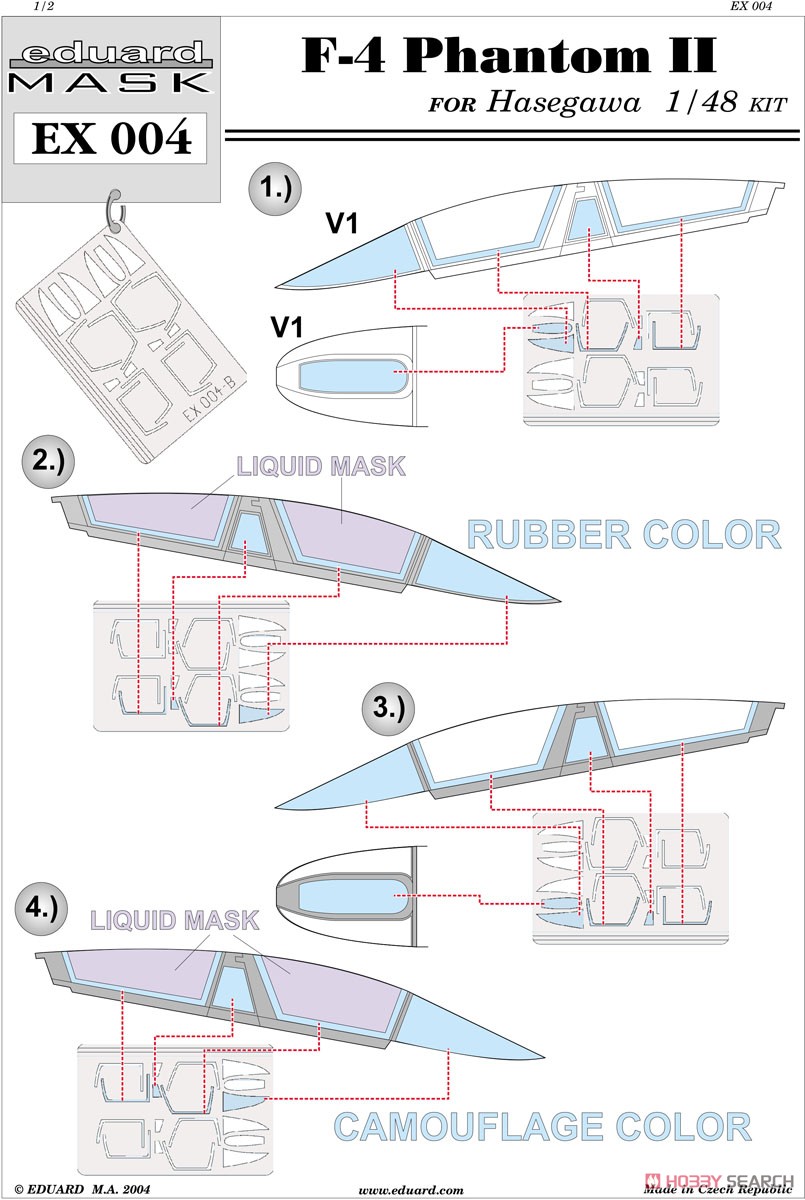 Eduard Masking Sheet for F-4 (for Hasegawa) (Plastic model) Bild 4