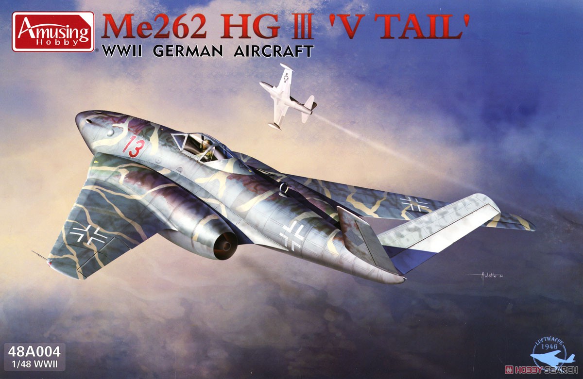 Amusing Hobby WWII German Aircraft Me262 HGIII `V Tail` (Plastic model) image 2