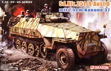 Dragon Sd.Kfz.251/9 Ausf.D mit 7.5cm KwK37 w/EZ Track/Aluminum Gun Barrel/Metal Car Width Pole/3D Printed Parts (Plastic model)