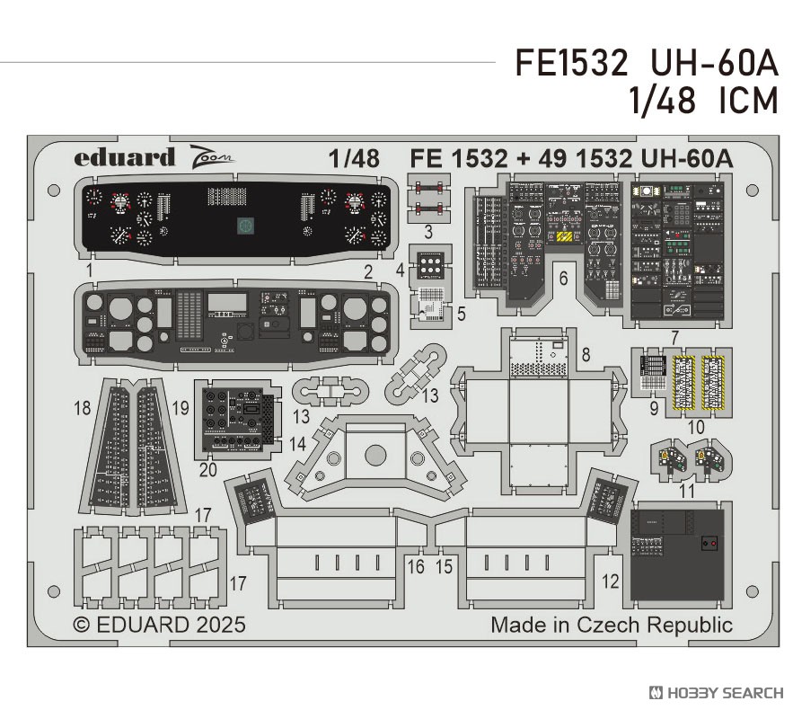 Eduard UH-60A Zoom Etched Parts (for ICM) (Plastic model) รูปภาพ 2