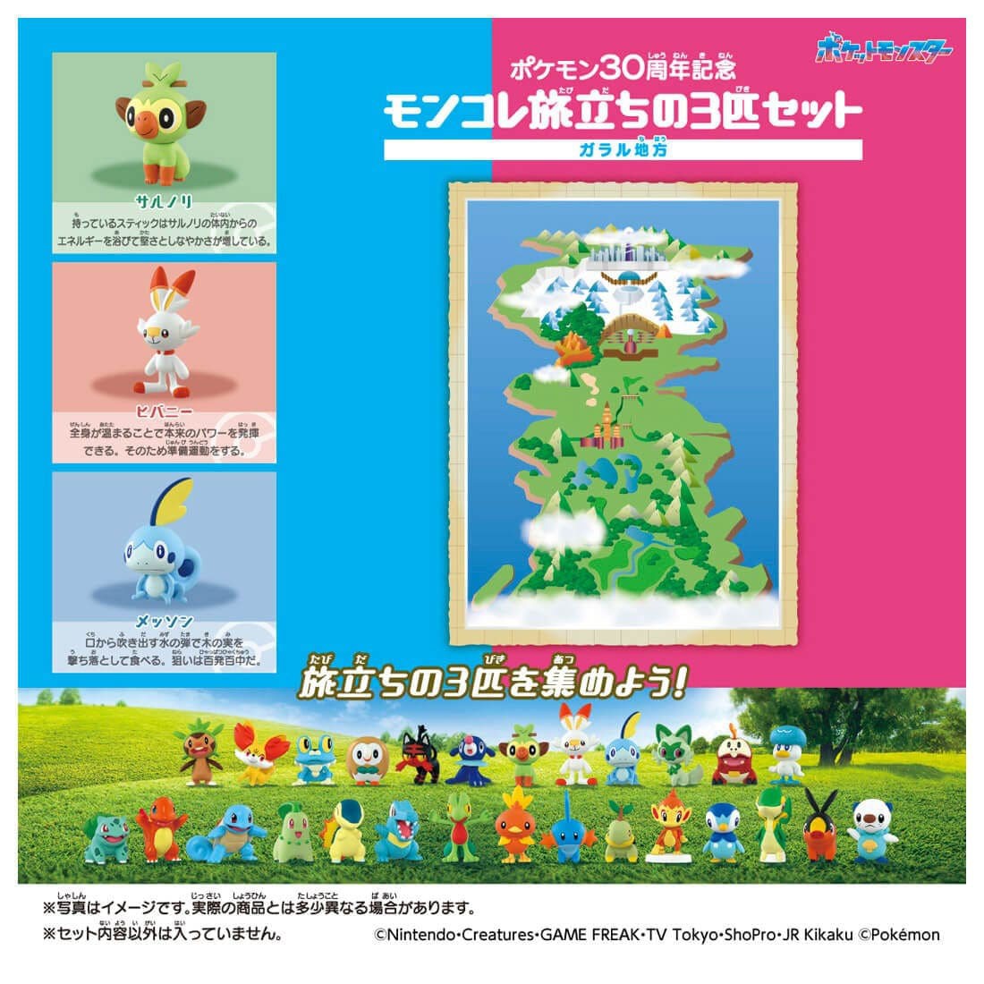 Tomy (TakaraTomy) Pokemon 30th Anniversary Monster Collection Set of 3 for the Journey Galar (Character Toy) รูปภาพ 4