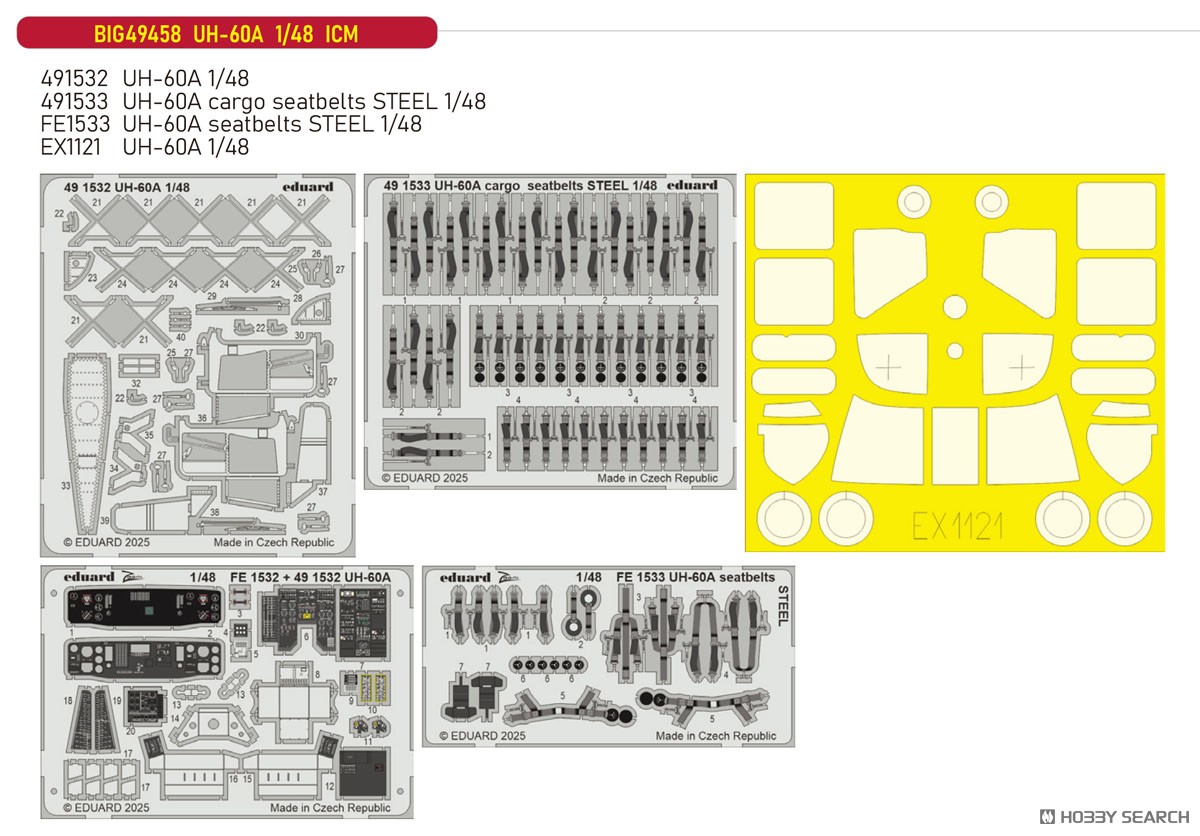 Eduard UH-60A Big Ed Parts Set (for ICM) (Plastic model) hình ảnh 2