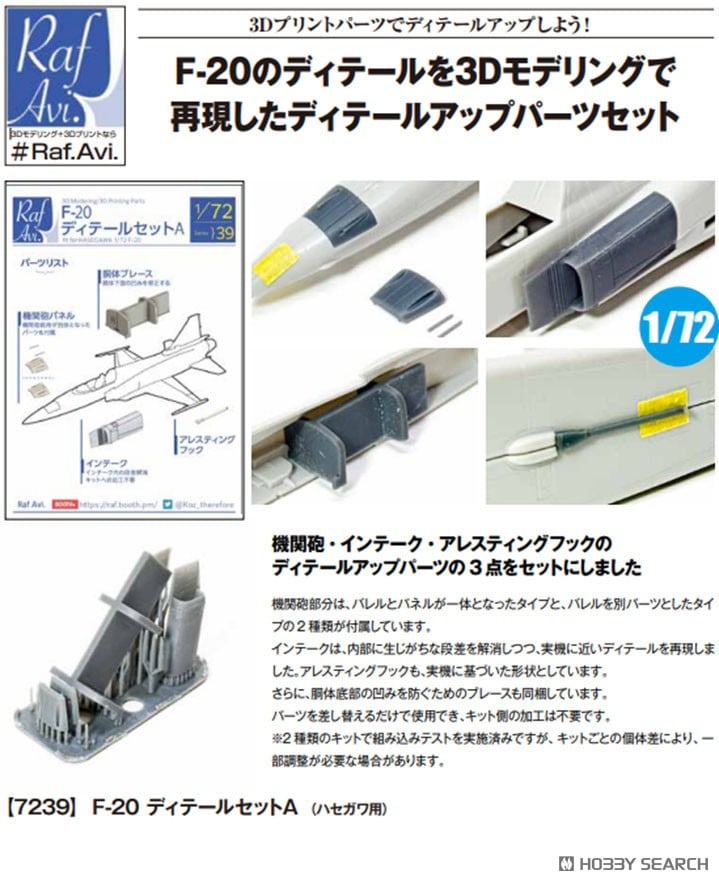 Model Art F-20 Detail Set A (for Hasegawa) (Plastic model) imagen 8
