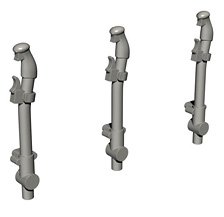 CMK P-40E-N Control Columns (3 Pieces) (Plastic model)
