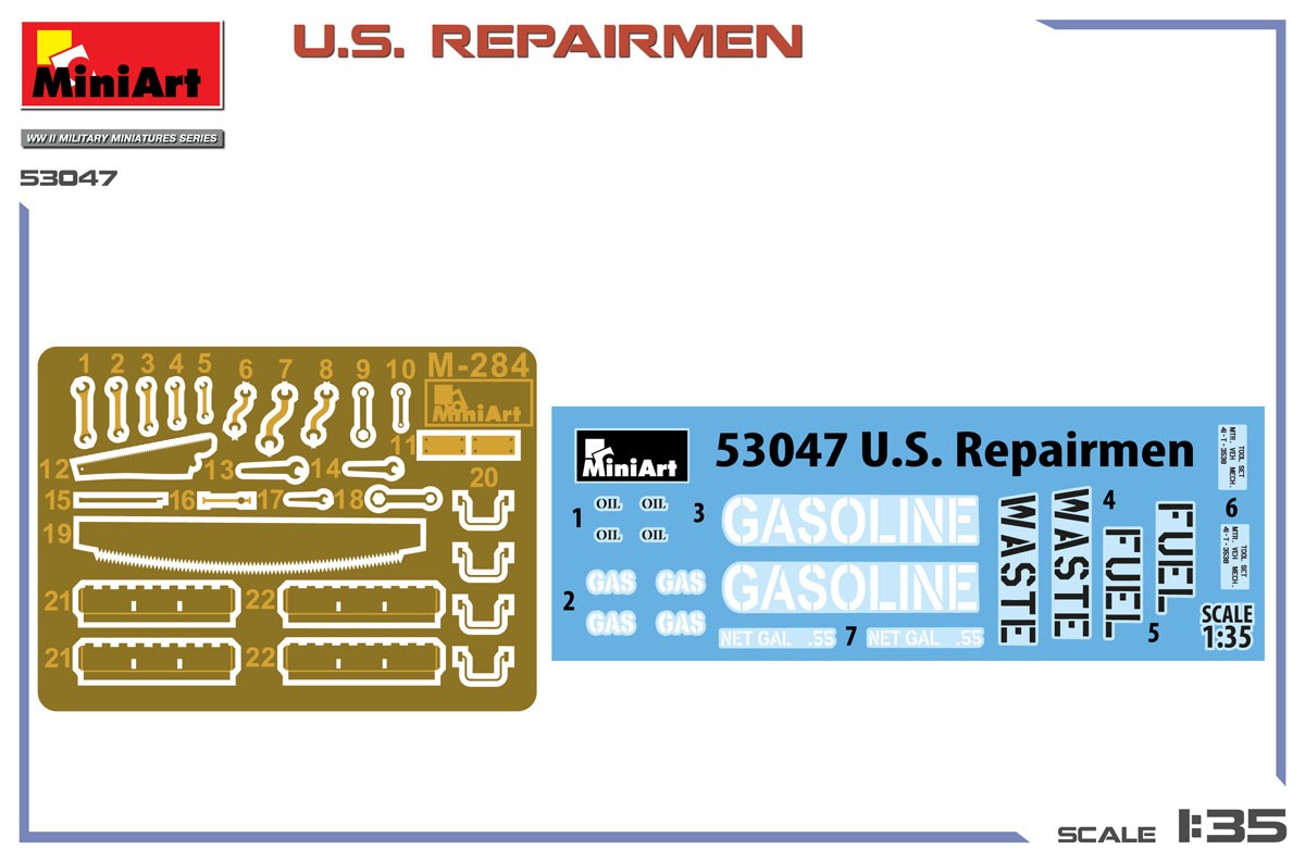 Mini Art U.S. REPAIRMEN (Plastic model) gambar 3