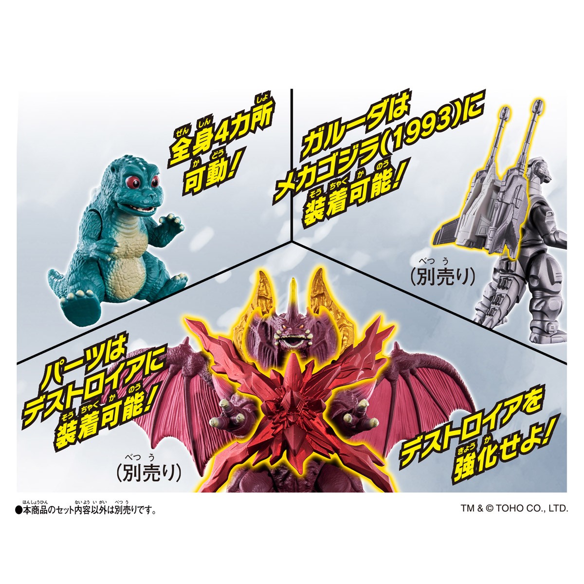 Bandai GODZIBURST Little Godzilla &amp; Garuda &amp; King Destroyah Parts (Character Toy) gambar 6