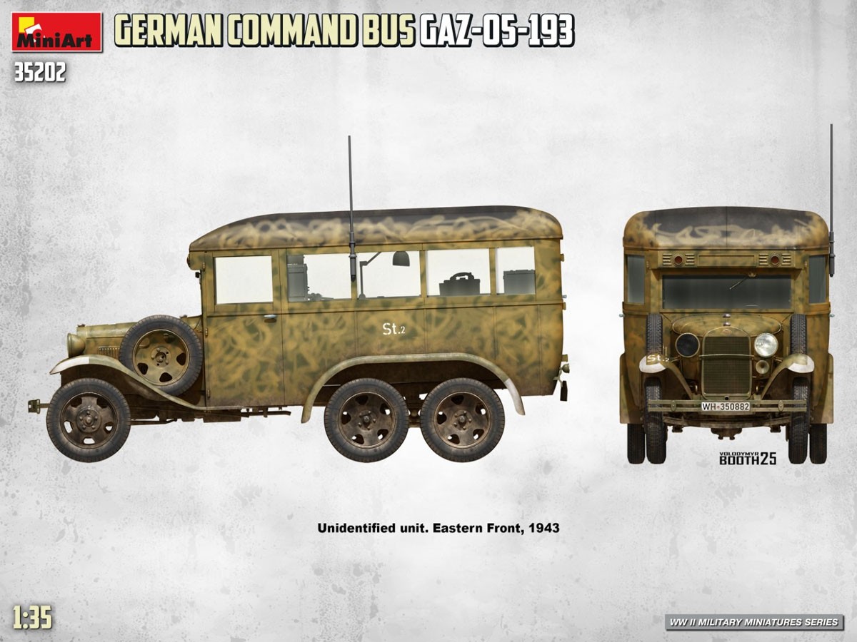 Mini Art German Command Bus GAZ-05-193 (Plastic model) imagen 4