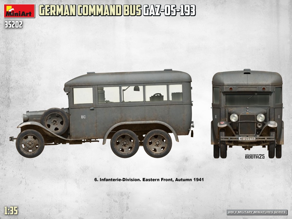 Mini Art German Command Bus GAZ-05-193 (Plastic model) imagen 5