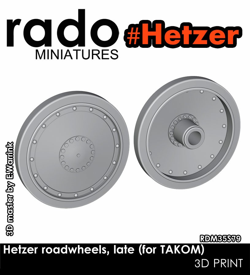 Rado Miniatures Hetzer toadwheels, Kate (for Takom) (Plastic model) hình ảnh 2