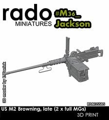 Rado Miniatures 미군 M2 브라우닝, 후기형 (완전체 기관총 2정) (2개입) (프라모델)