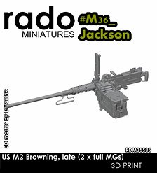 Rado Miniatures 미군 M2 브라우닝, 후기형 (완전체 기관총 2정) (2개입) (프라모델) 이미지 1
