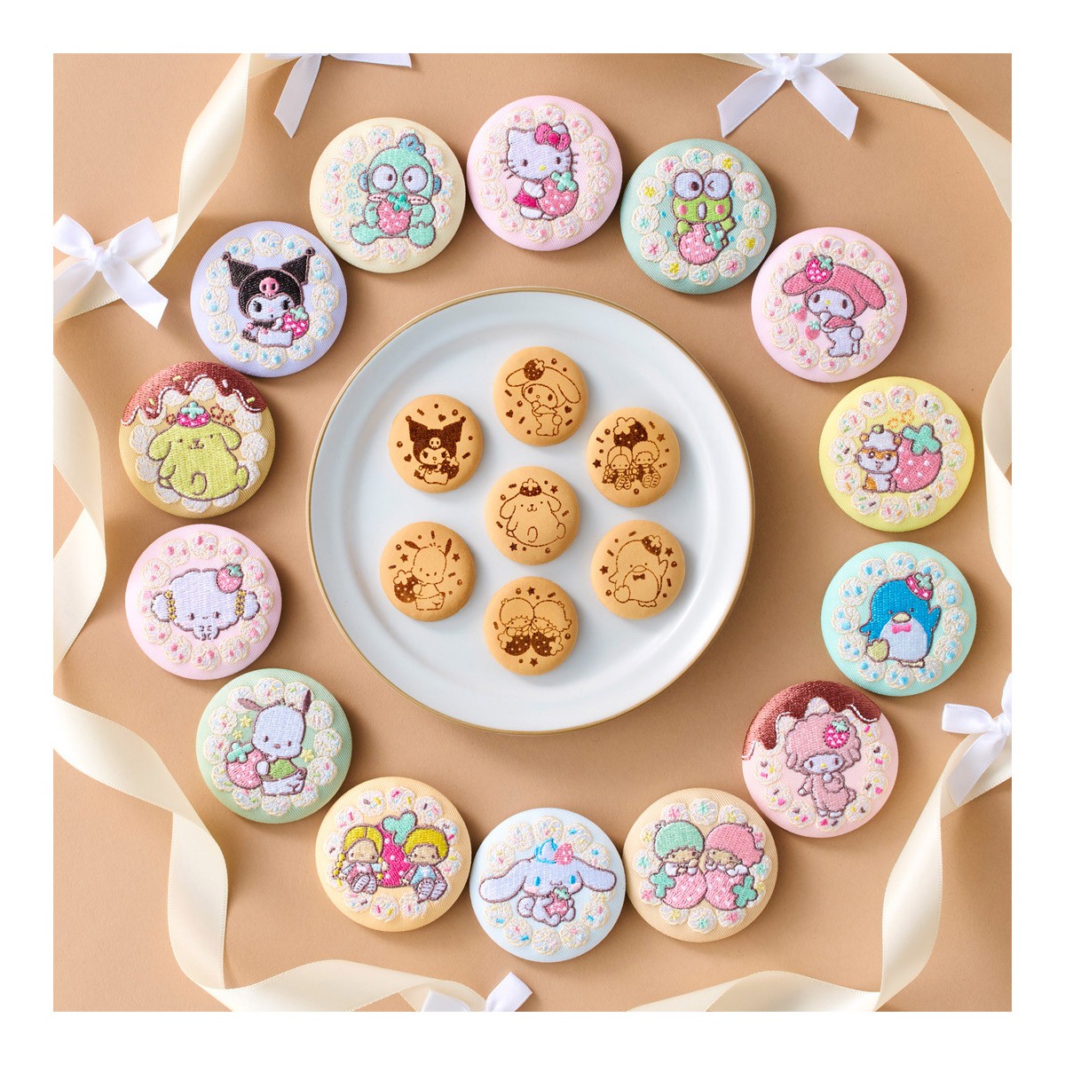 Bandai Sanrio Characters Embroidered Can Badge Biscuit 4 (Set of 12) (Shokugan) image 7