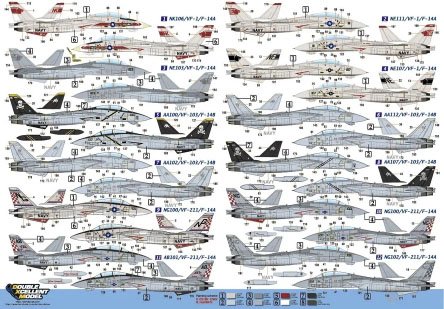 DXM Decals USN F-14 Tomcat VF-1/VF-103/VF-211 (Decal) image 4