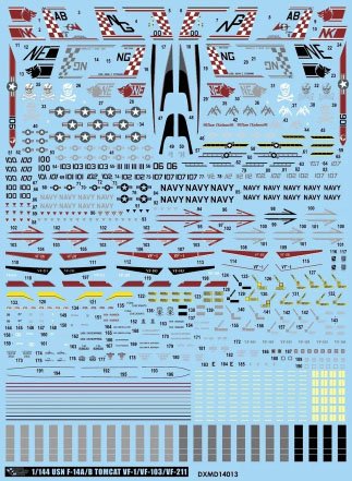 DXM Decals USN F-14 Tomcat VF-1/VF-103/VF-211 (Decal) image 5