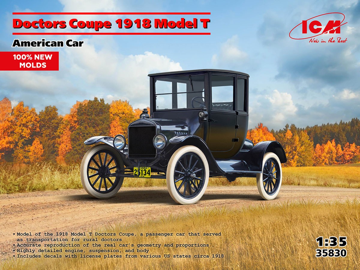 ICM Ford Doctors Coupe 1918 Model T (塑膠模型) 圖片 3