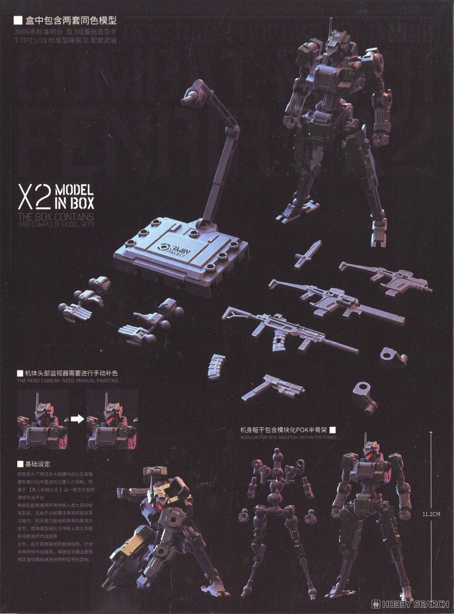 SHEIK MAINLAND 3 min project Series FENRIR 1/18 Scale Plastic Model Kit (Gray) (Plastic model) gambar 7
